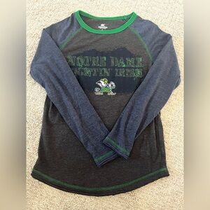 Colosseum Notre Dame Youth Green and Gray Shirt